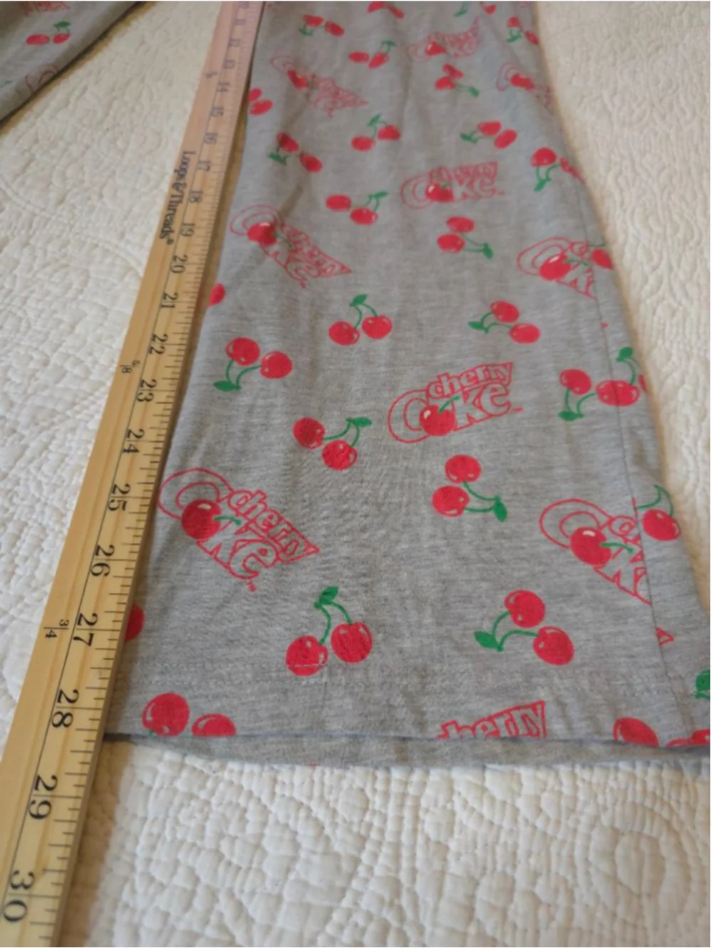 Women's Coca-Cola Gray Cherry Coke Logo Pajamas Set Small Comfort Lounge Wear